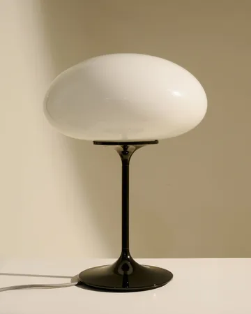Stemlite Table lamp - Black chrome-opal glass, 42 cm - GUBI