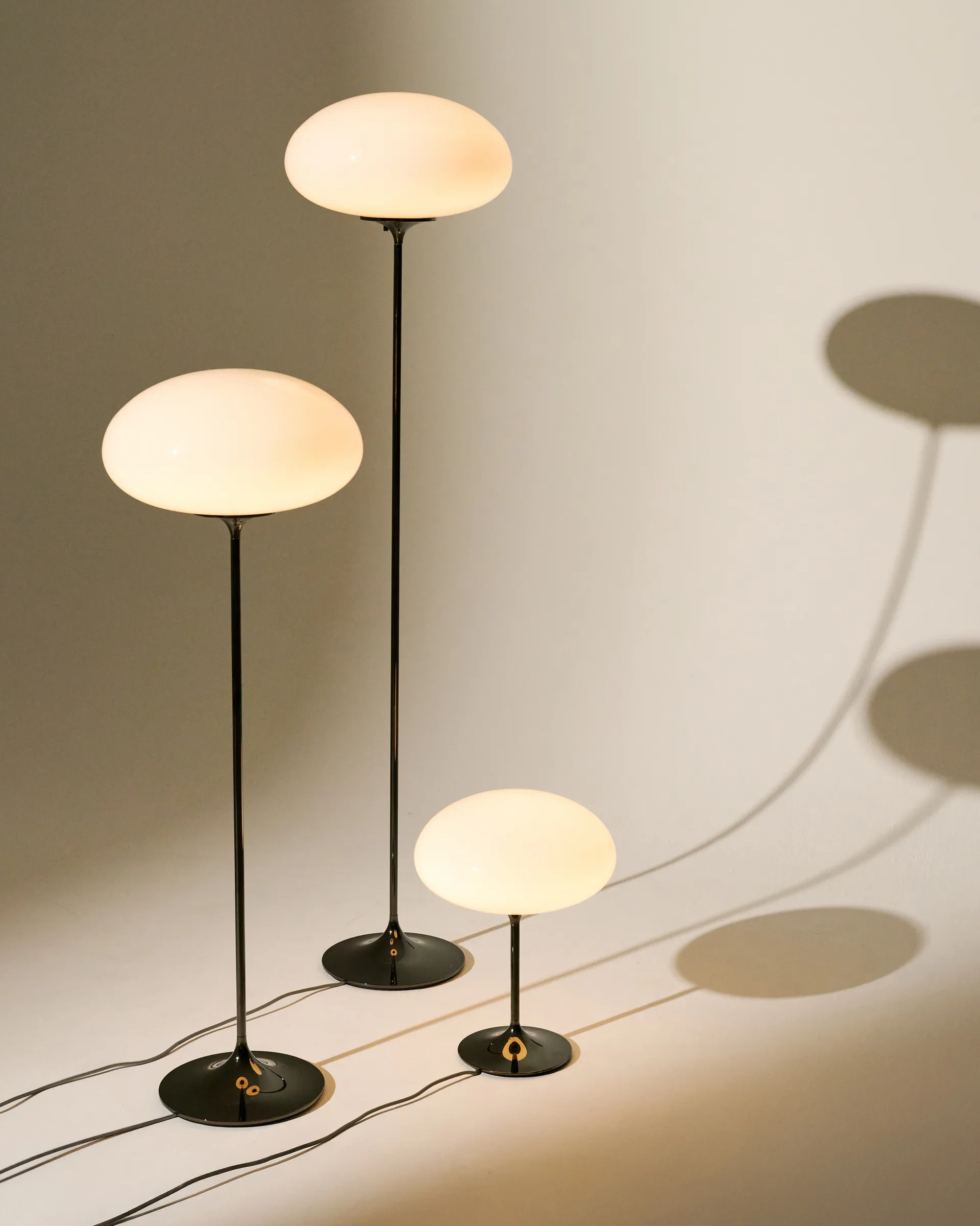 Stemlite Table lamp, Pebble grey-opal glass, 42 cm GUBI