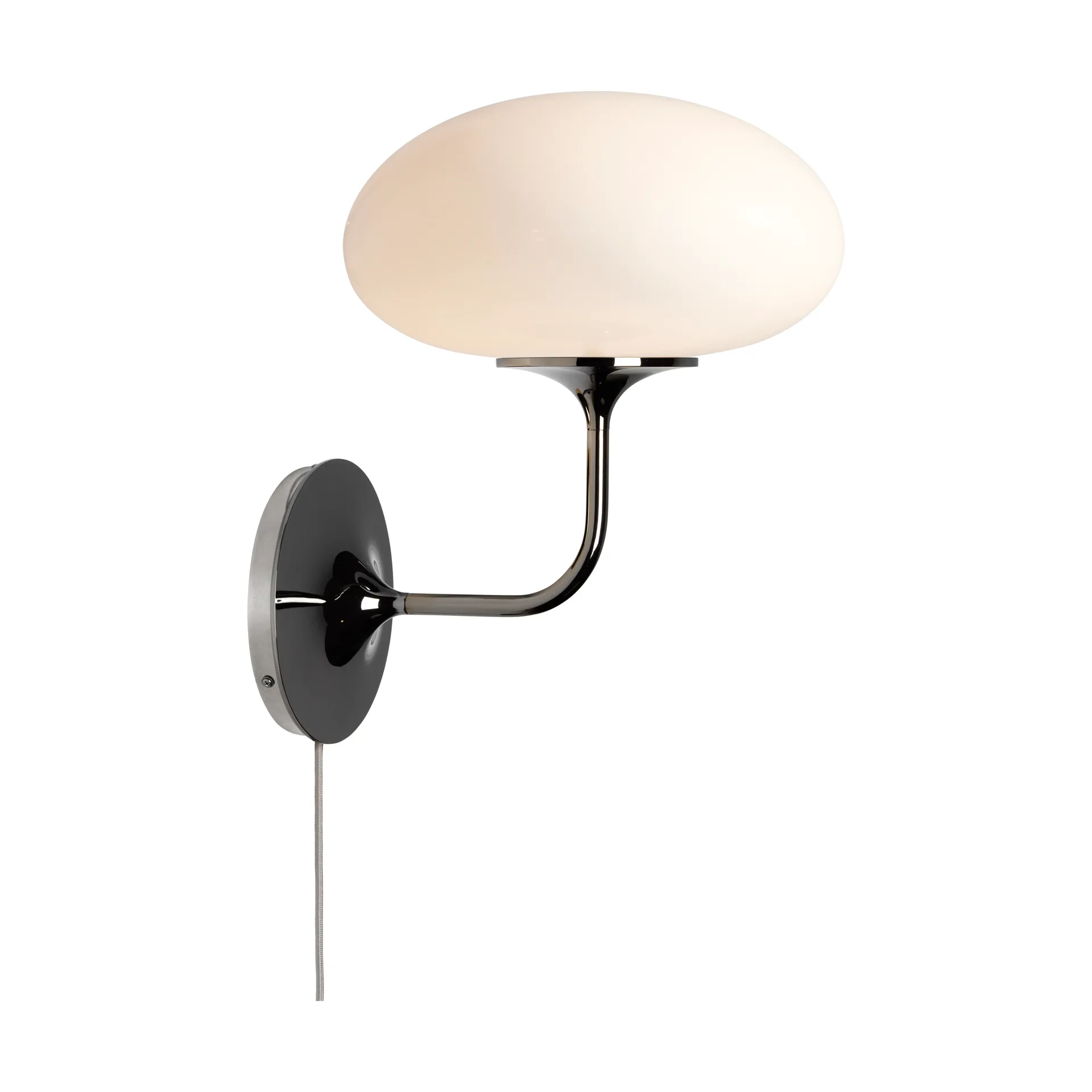 Stemlite wall lamp, Black chrome-opal glass GUBI