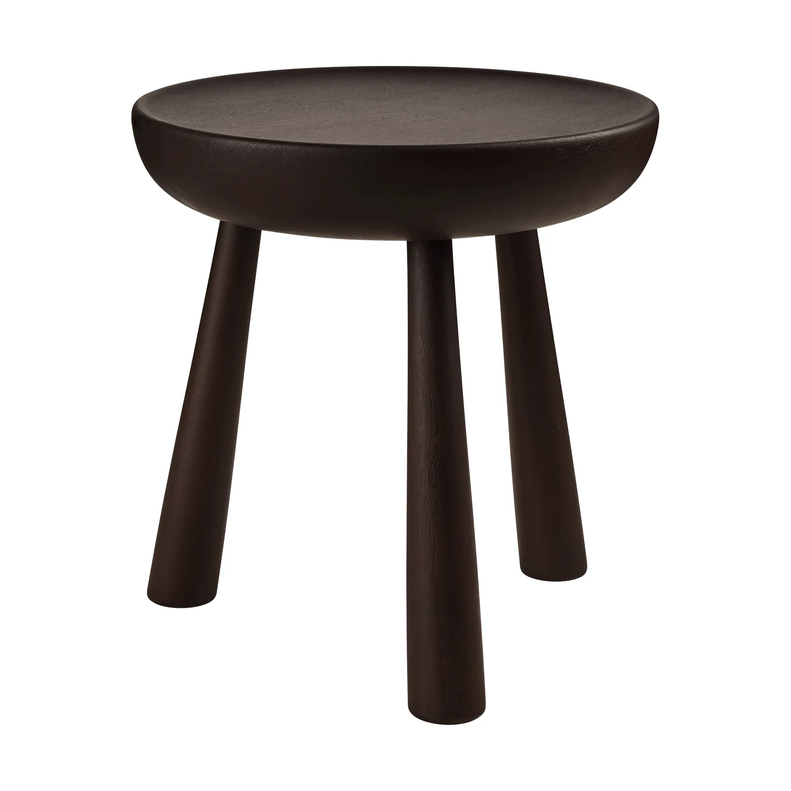 Totto stool, Dark-stained lacquered sapele, Ø31x32.6 cm GUBI
