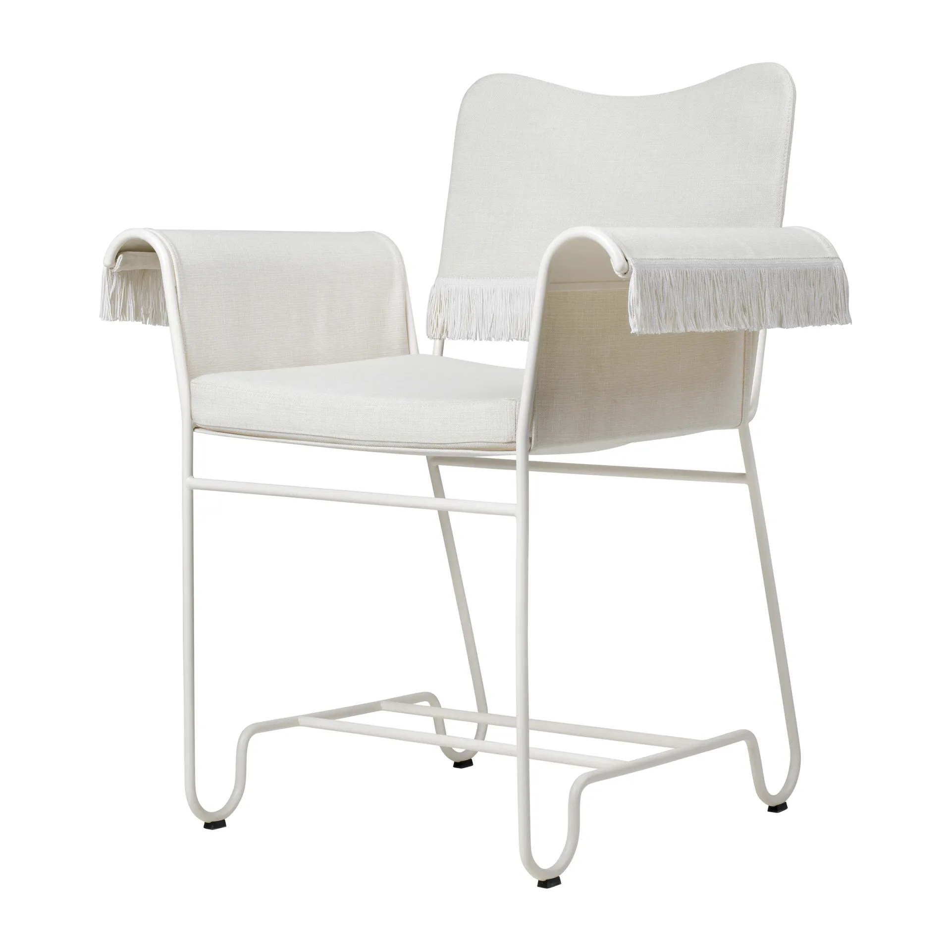 Tropique chair with fringe, White semi matt-Leslie 06 GUBI