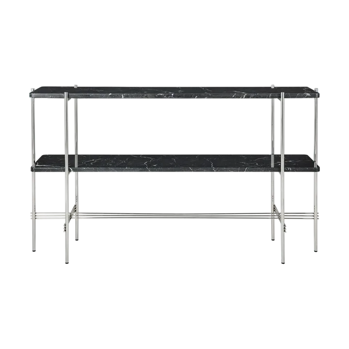 TS Console table 120x30x72 cm - Black marquina marble-steel - GUBI