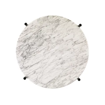 Ts table black legs O 40 Cm - white marble - GUBI