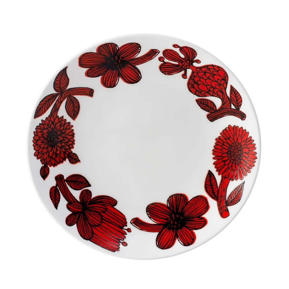 Röd Aster plate, Ø 18 cm Gustavsbergs Porslinsfabrik