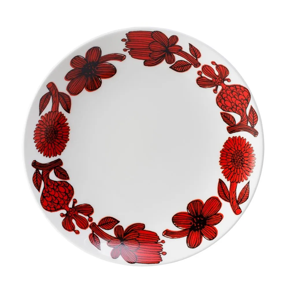Röd Aster plate, Ø 22 cm Gustavsbergs Porslinsfabrik