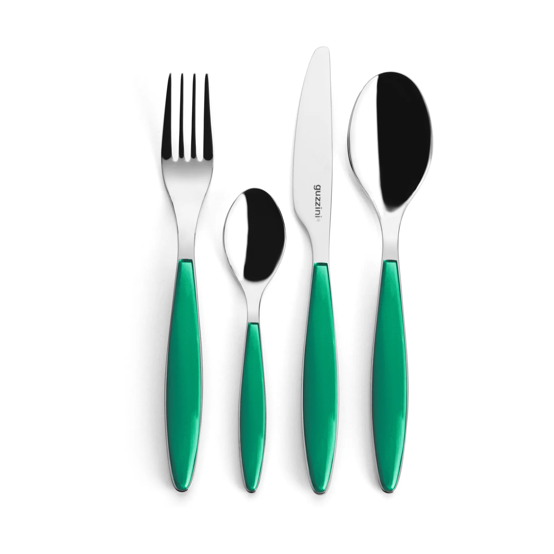 Feeling cutlery set, Emerald, 24 pieces Guzzini