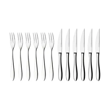 Fjord steak cutlery 12 pcs - stainless steel - Hardanger Bestikk