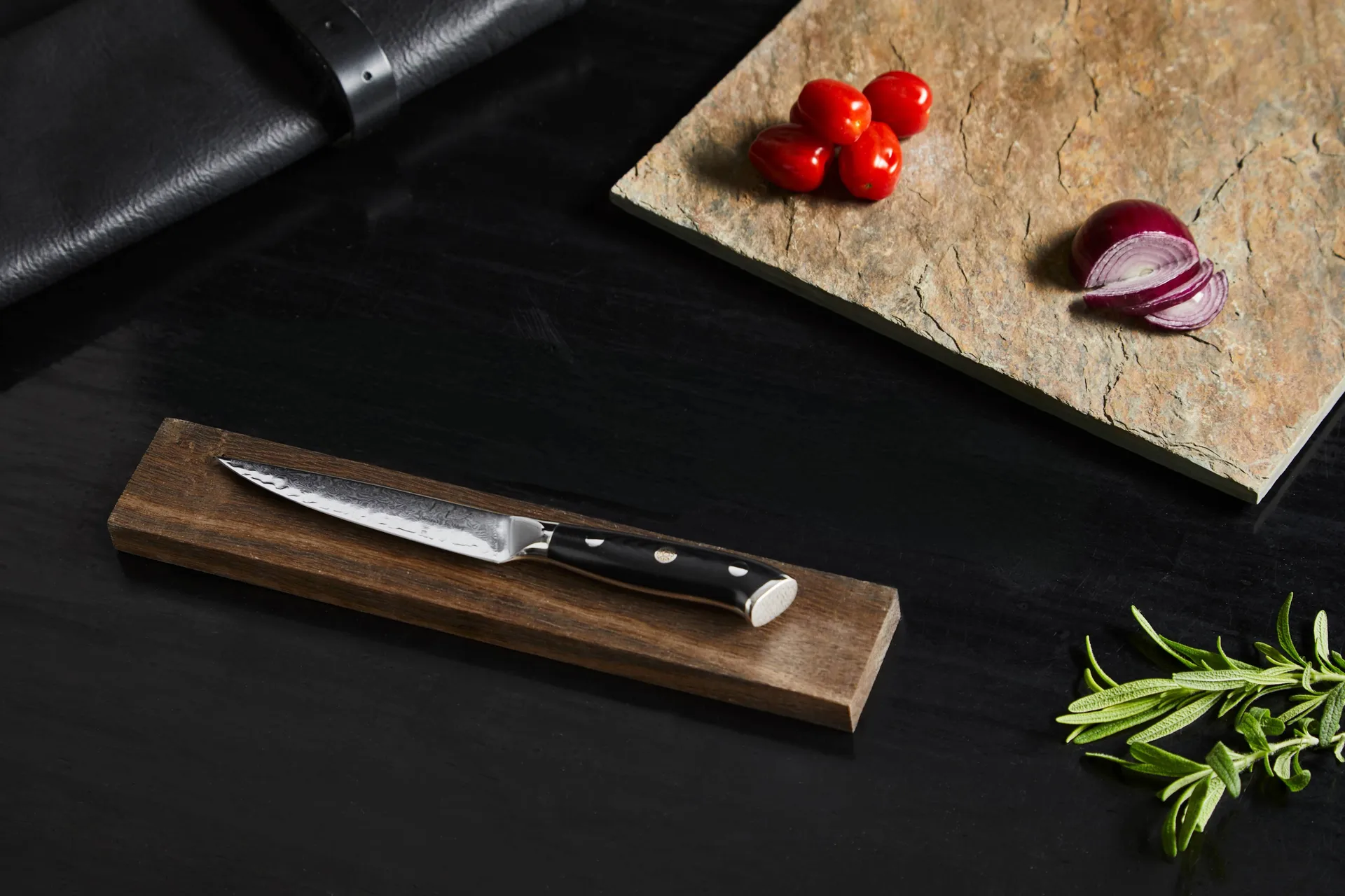 Damascus By Hâws universal knife 23.6 cm, Black-stainless steel Hâws