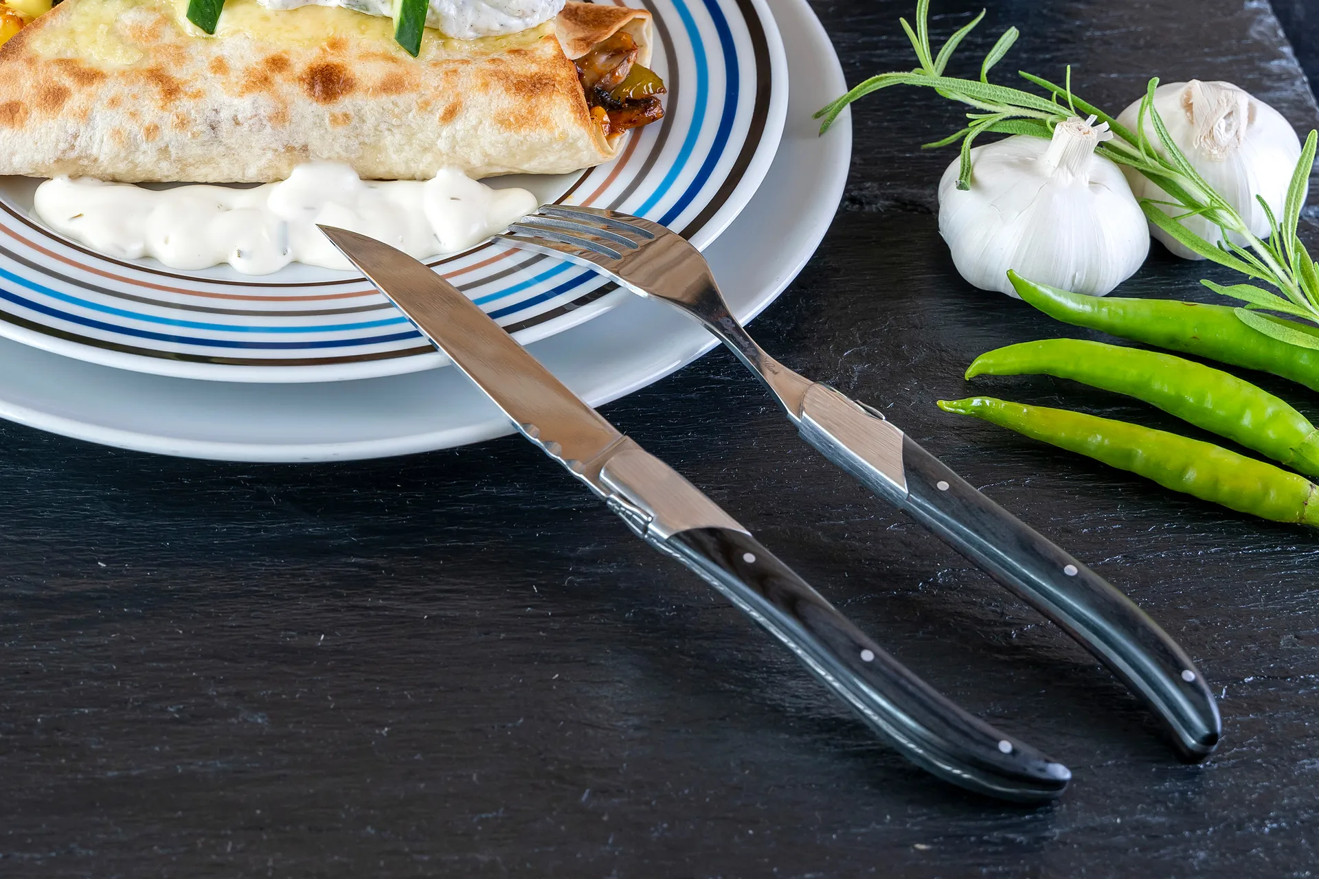 Laguiole By Hâws grill knife 6-pack, Black Wood Hâws