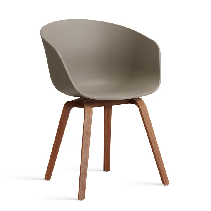 About a Chair 22 2.0 chair - Khaki-lacquered walnut frame - HAY