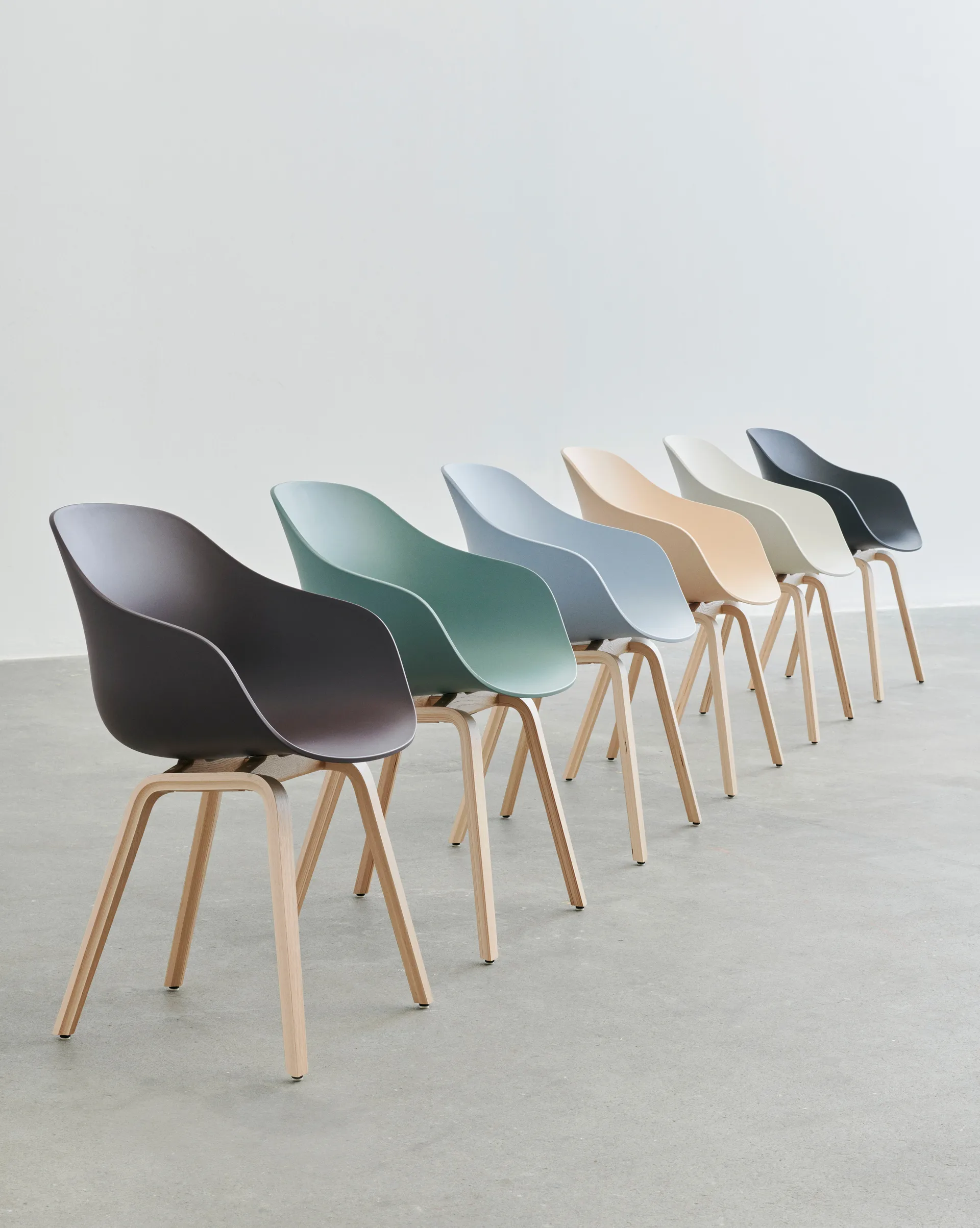 About a Chair AAC22 chair, Pastel green-lacquered oak frame HAY