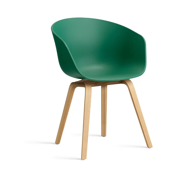 About a Chair AAC22 chair - Teal green-lacquered oak frame - HAY