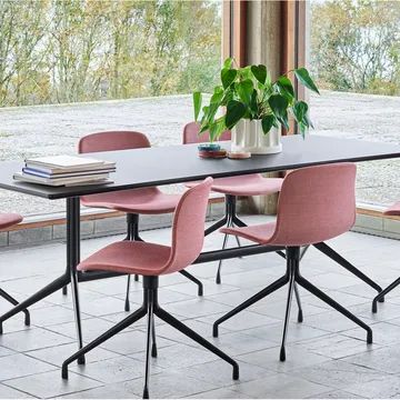 About a Table 10 dining table - Black linoleum 160x80 cm Black frame - HAY