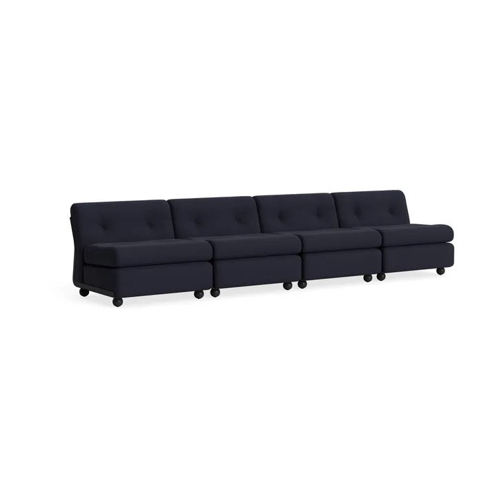 Amanta sofa module - Anthracite shell-turf blue red mélange, 4-seater - HAY