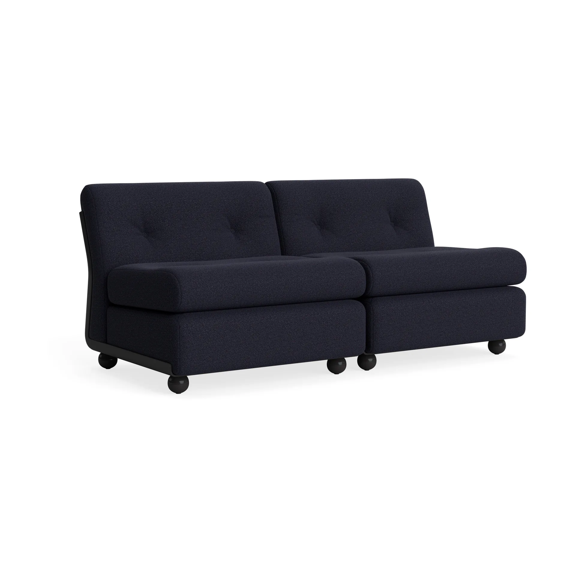 Amanta sofa module, Anthracite–turf blue red mélange, 2-seater HAY