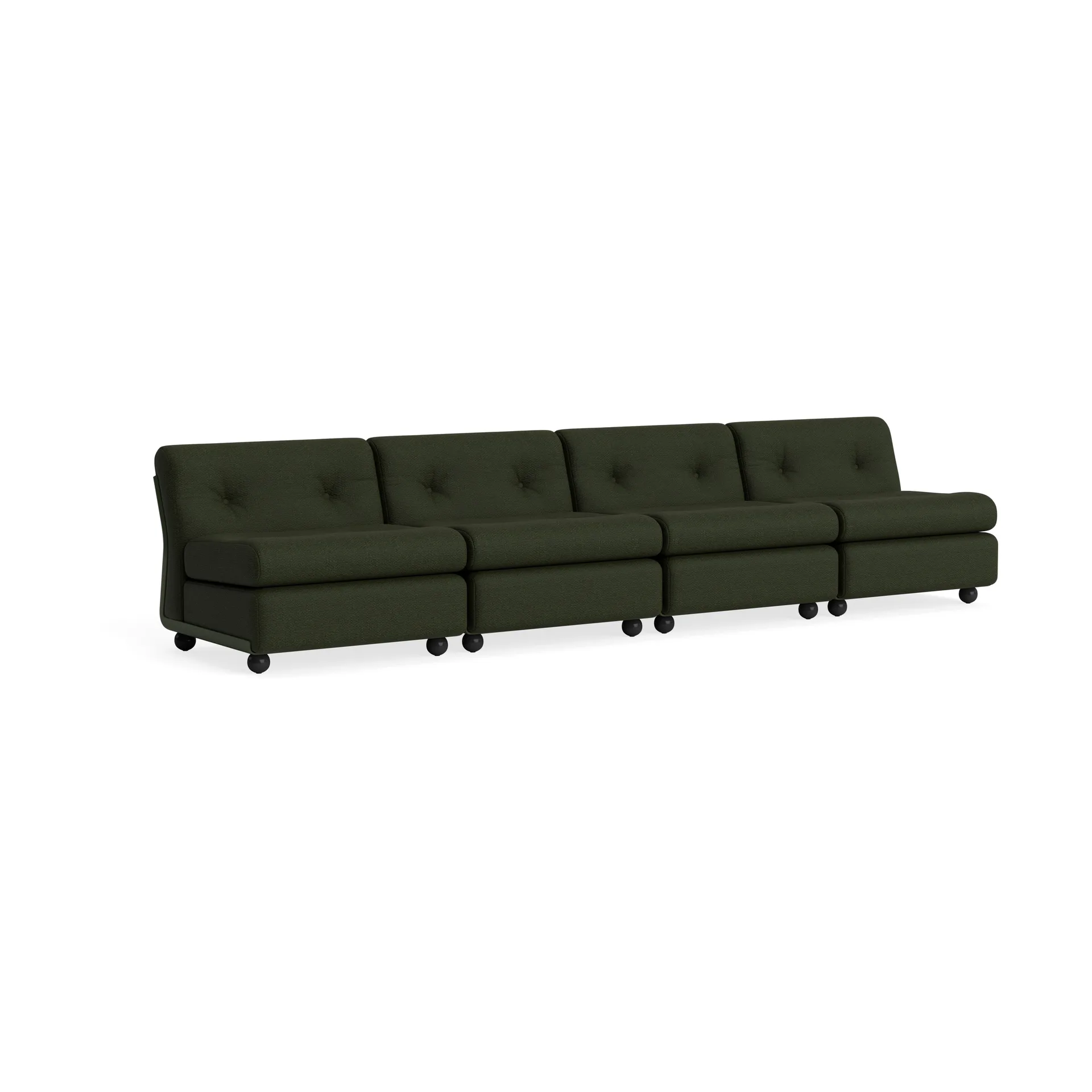 Amanta sofa module, Bottle green-maglia dark green, 4-seater HAY
