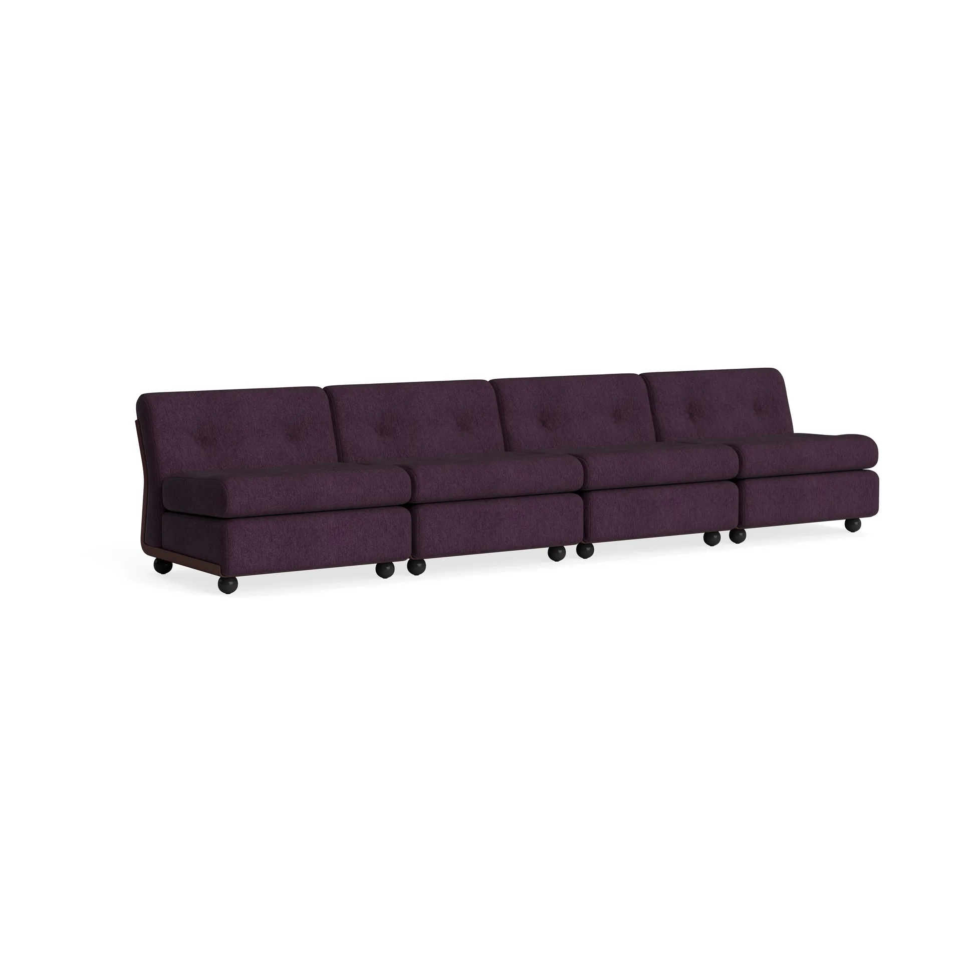 Amanta sofa module, Burgundy red-turf burgundy, 4-seater HAY