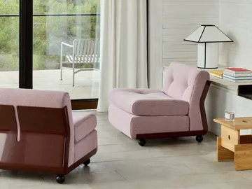 Amanta sofa module - Burgundy red-yuma 1851, 1-seat/armchair - HAY