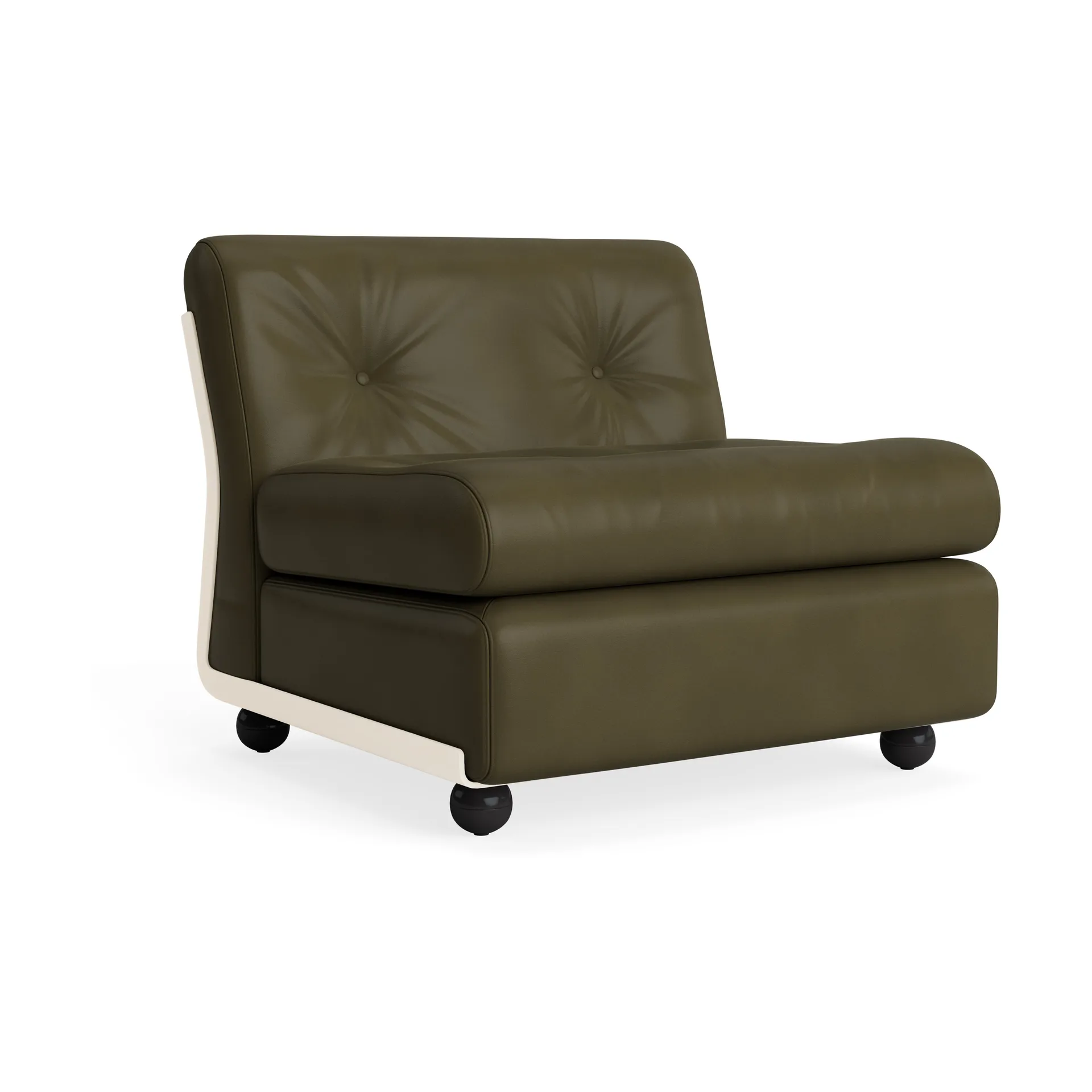 Amanta sofa module, Cream beige-sense forest, 1-seat/armchair HAY