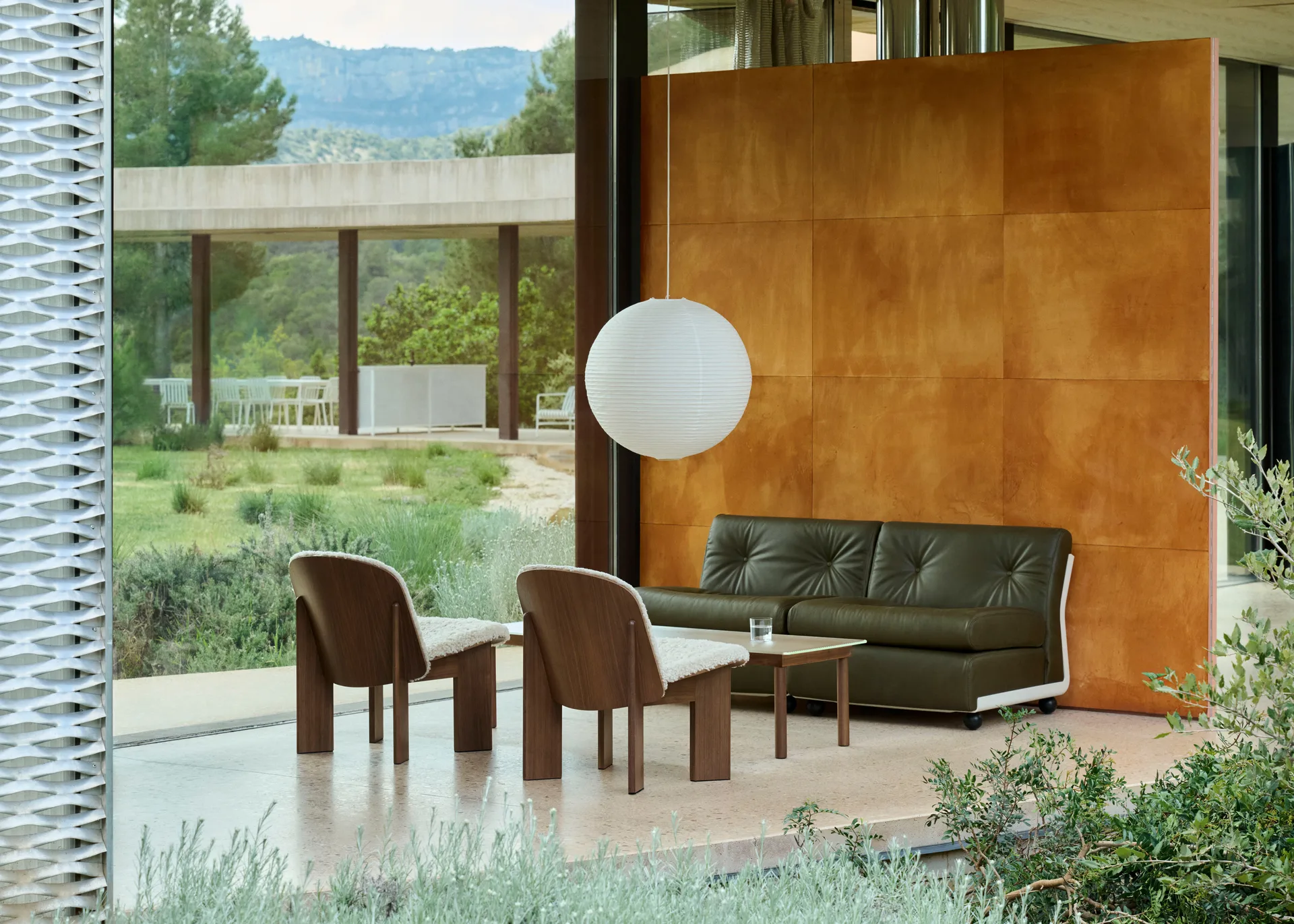 Amanta sofa module, Cream beige-sense forest, 2-seater HAY