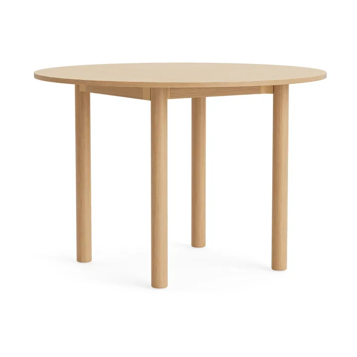 Annex Round dining table - Lacquered oak, Ø110 cm - HAY