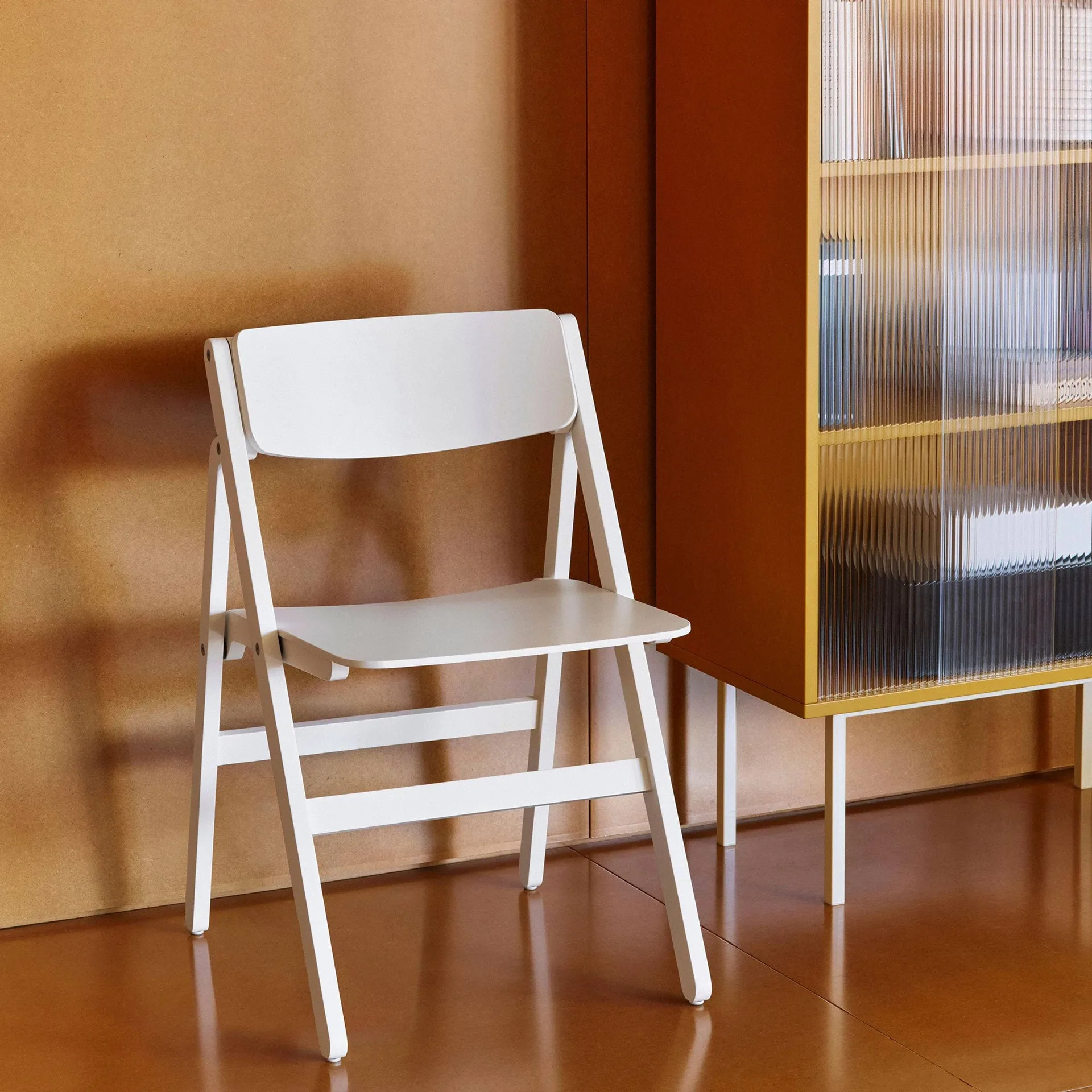 Backflip Chair chair, Cream white lacquered beech HAY