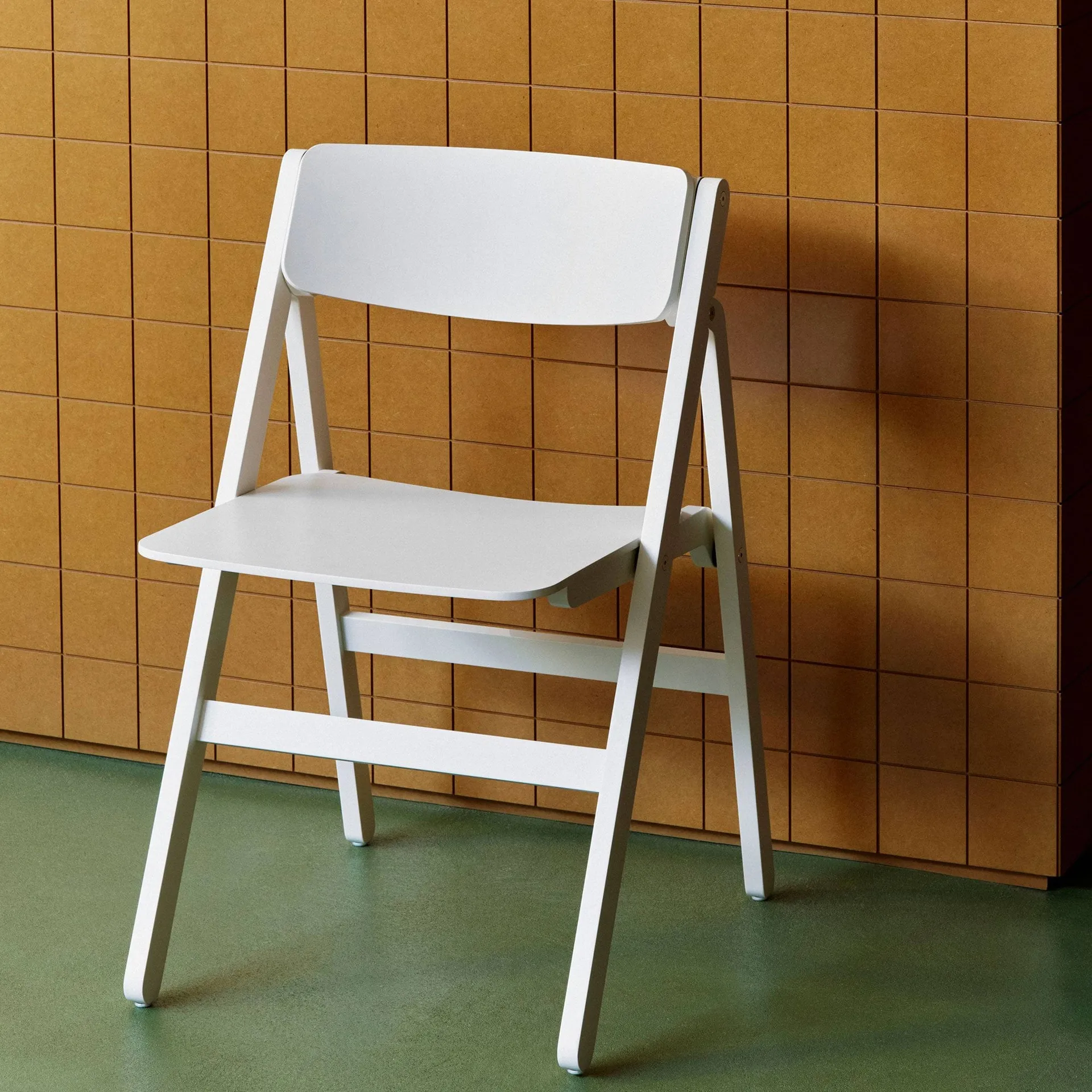 Backflip Chair chair, Cream white lacquered beech HAY