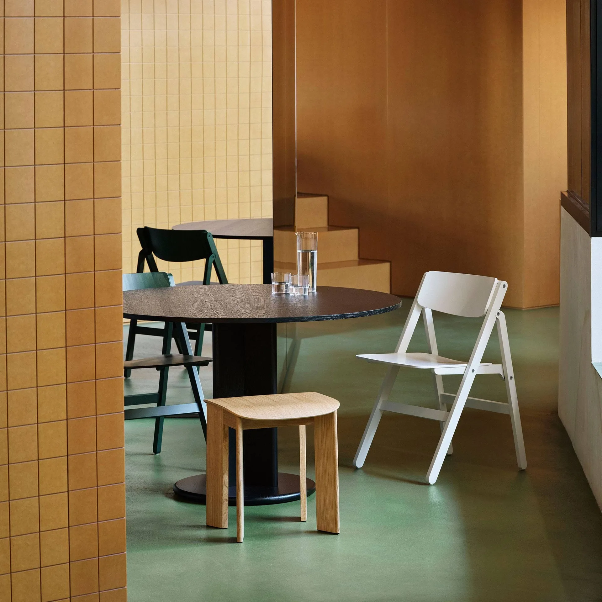 Backflip Chair chair, Cream white lacquered beech HAY