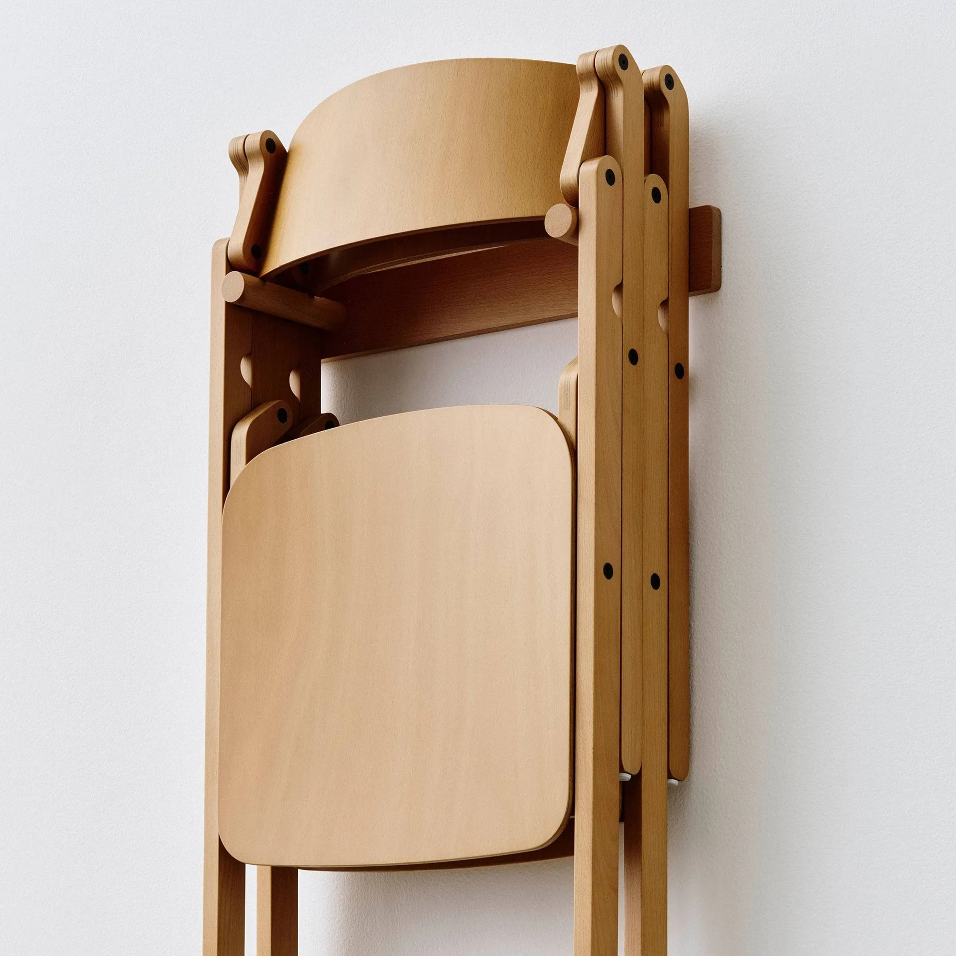 Backflip Chair wall mount for chair, Golden lacquered beech HAY