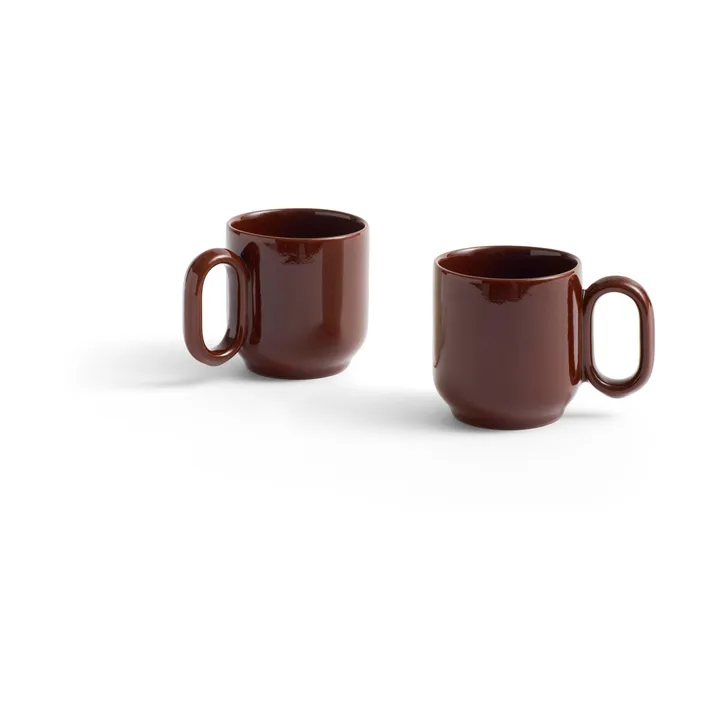 Barro mug 2-pack - Burgundy - HAY