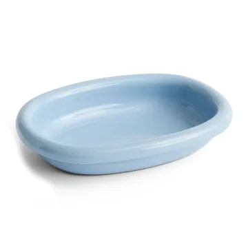 Barro oval serving plate - Light blue, small 20x27,5 cm - HAY