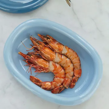 Barro oval serving plate - Light blue, small 20x27,5 cm - HAY