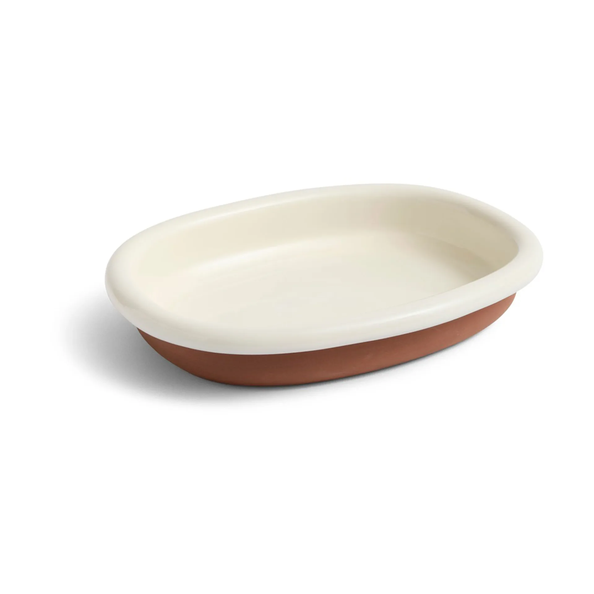 Barro oval serving plate, Off-white, large 27x36 cm HAY