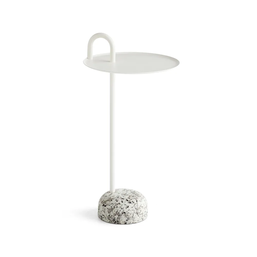 Bowler side table, Cream white-granite HAY