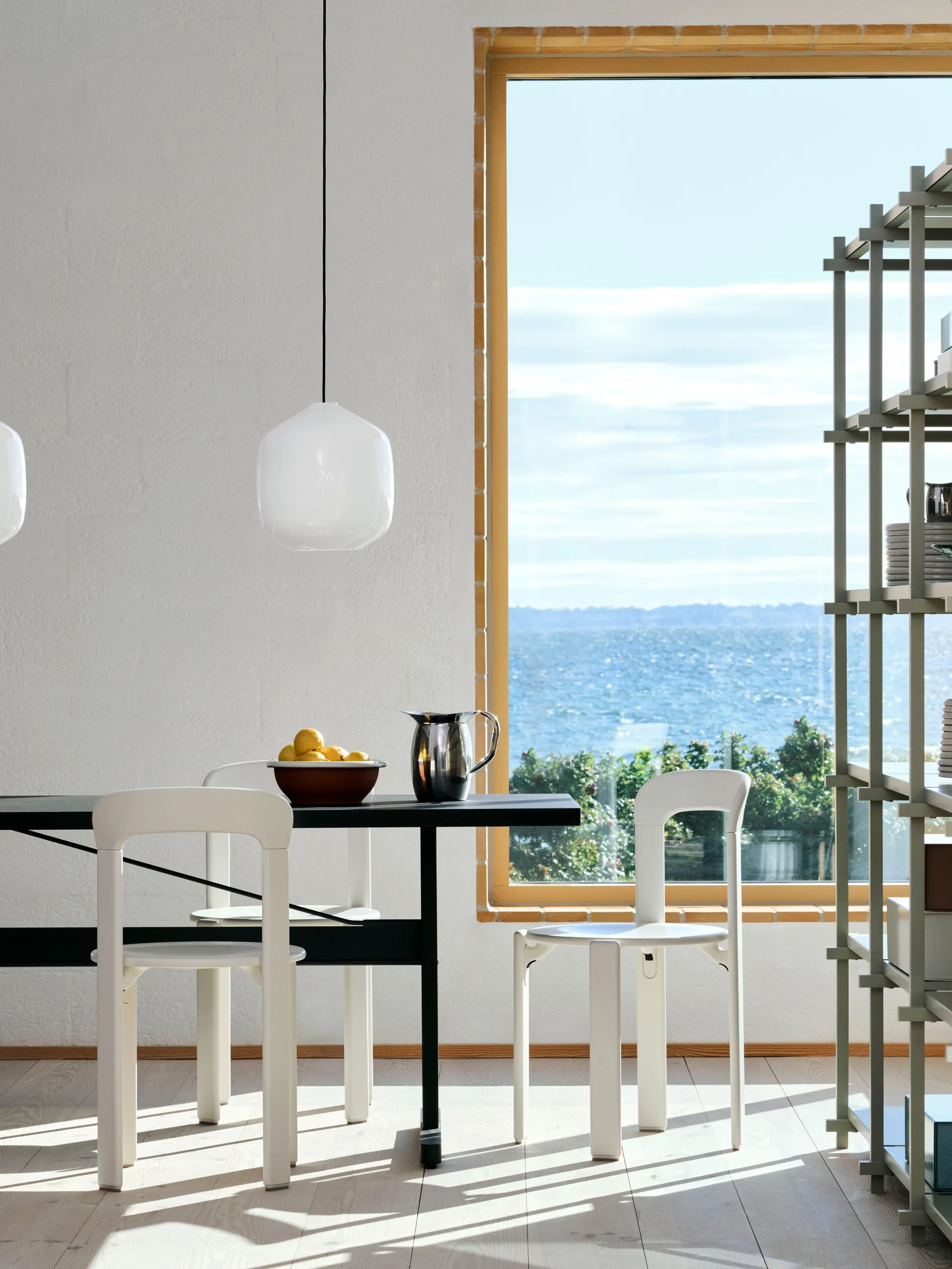 Buoy pendant lamp Ø30 cm, Opal glass-beton grey HAY