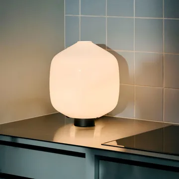 Buoy table lamp Ø30 cm - Opal glass-soft black - HAY