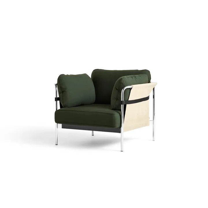 Can armchair chrome frame - Steelcut 0975-natural canvas - HAY