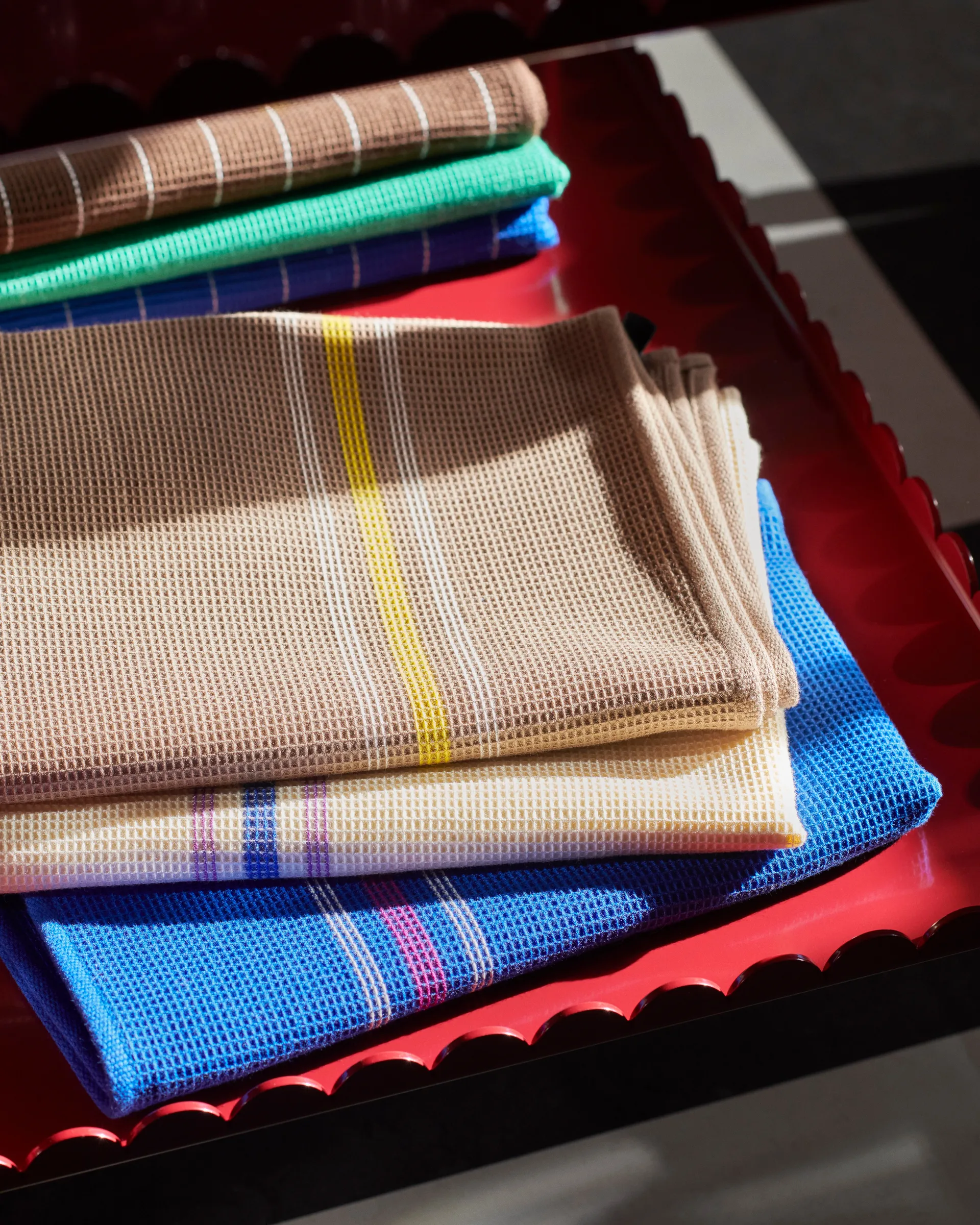 Canteen cotton kitchen towel 52x80 cm, Cream/blue HAY
