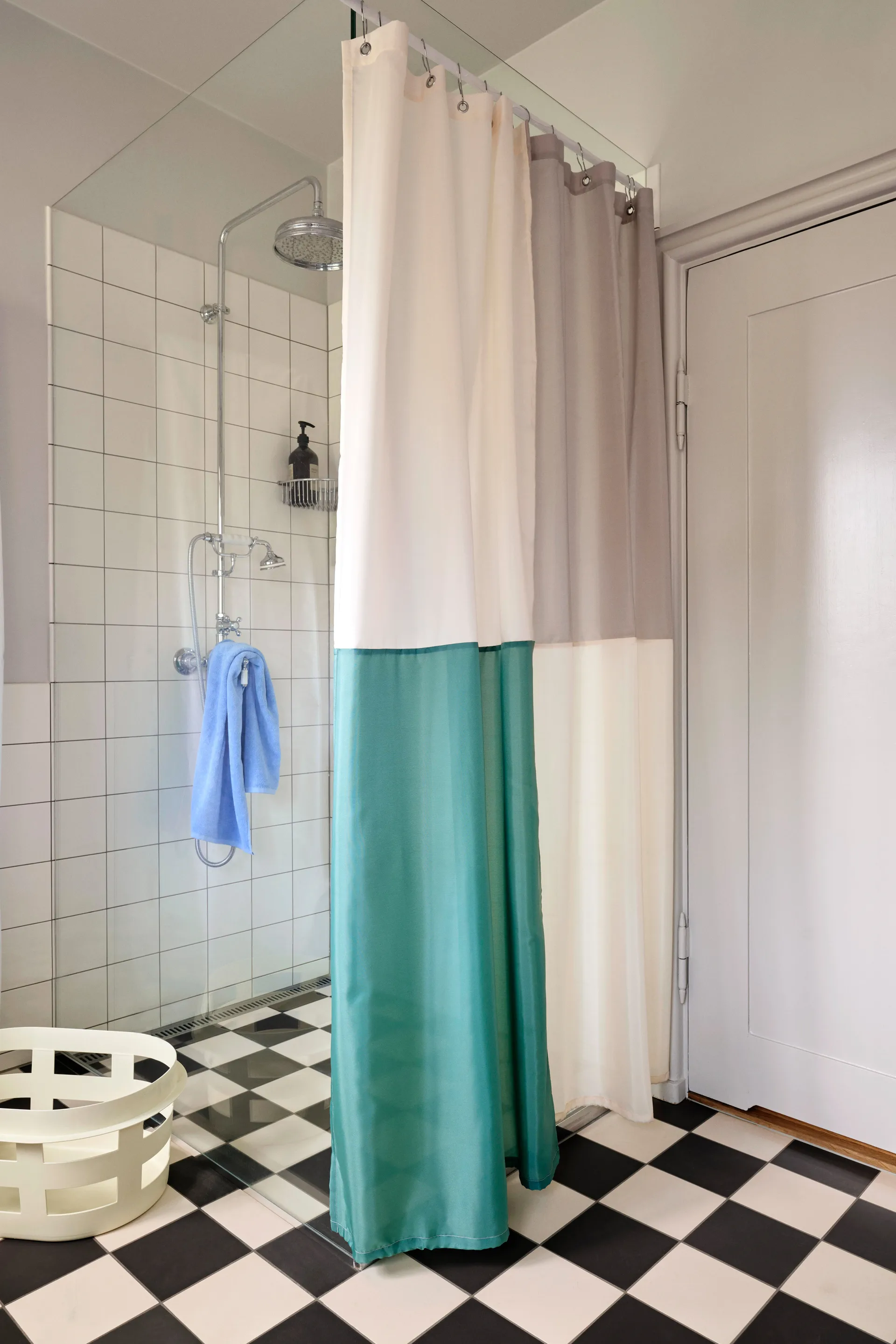 Check shower curtain 180x200 cm, Green HAY