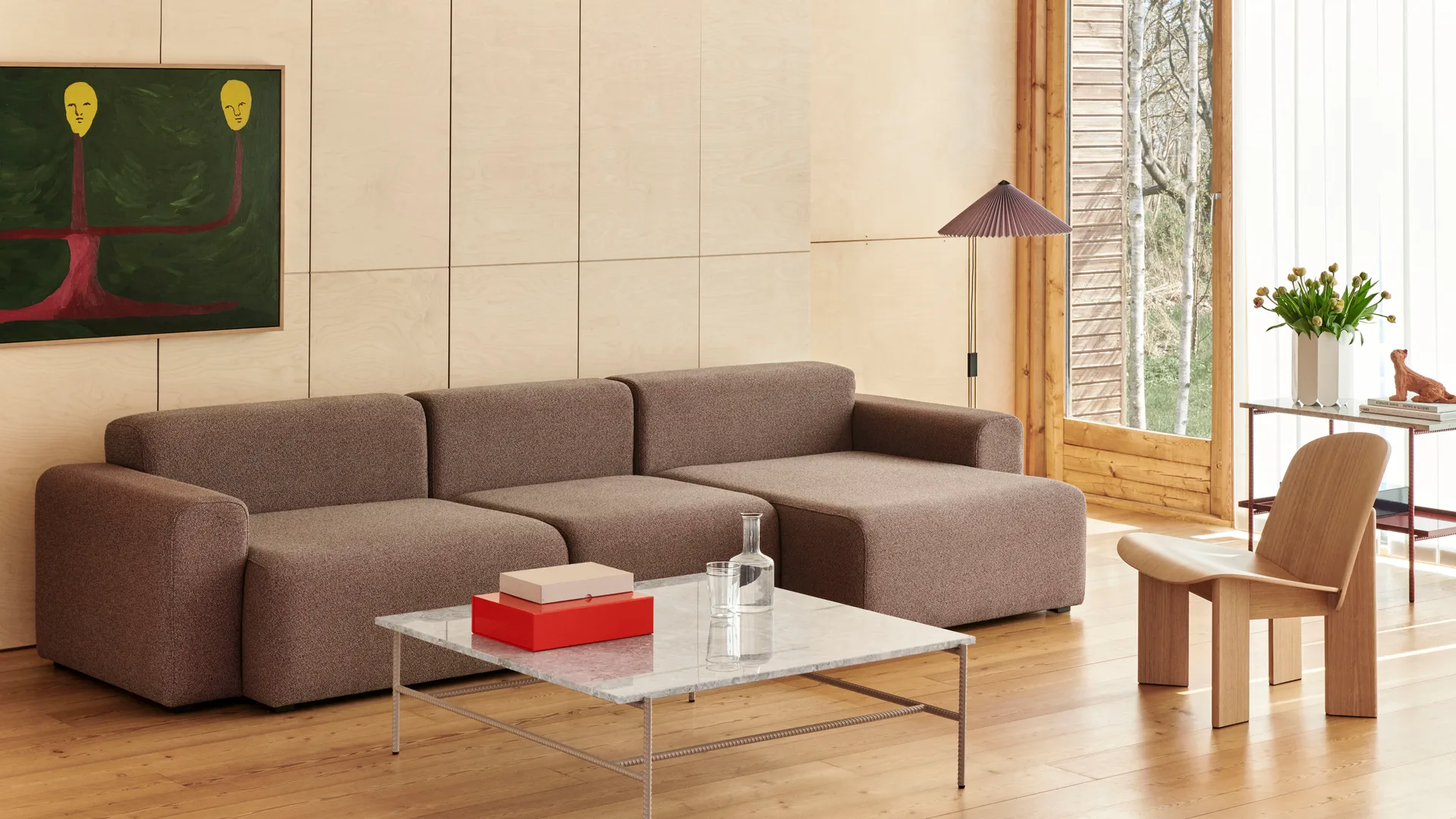 Chisel lounge chair, Lacquered oak HAY