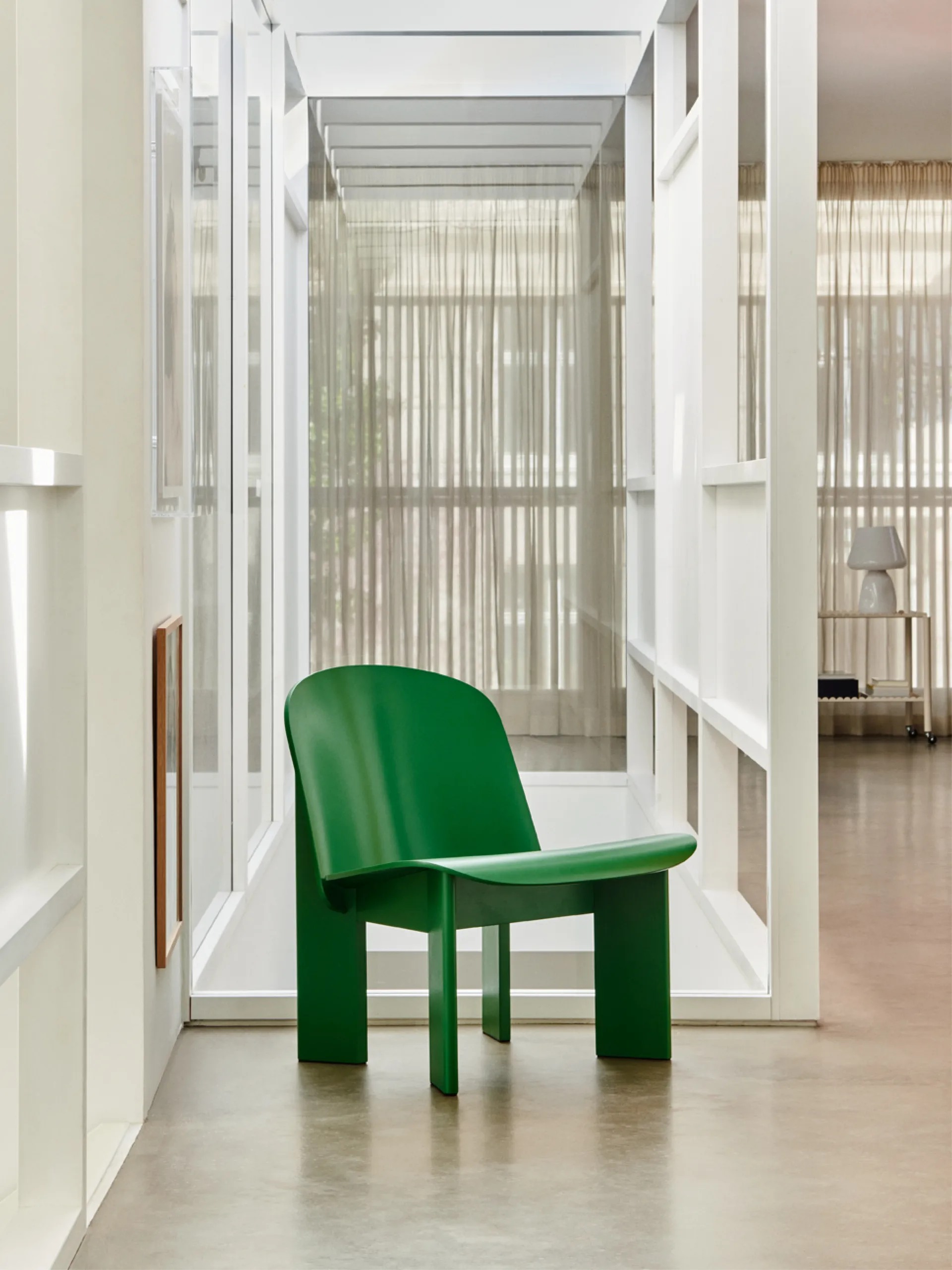 Chisel lounge chair, Lush green lacquered beech HAY