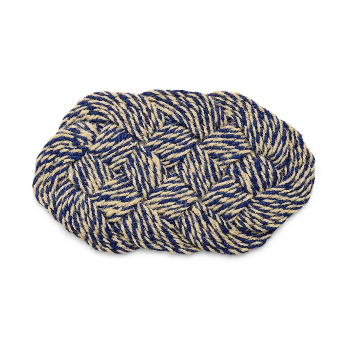 Coco doormat 40x80 cm - Swirl blue-off white - HAY