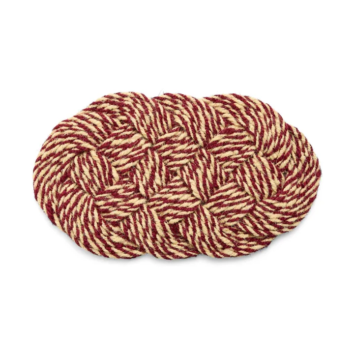 Coco doormat 40x80 cm - Swirl bordeaux-off white - HAY