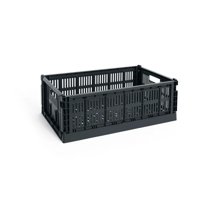 Colour Crate L 34.5x53 cm - Charcoal - HAY