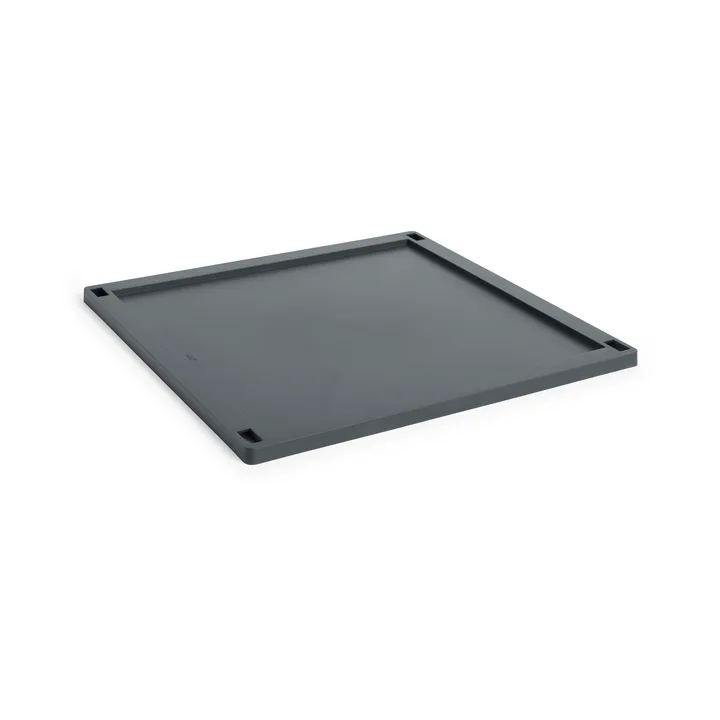 Colour Crate Square lock plastic large - Charcoal - HAY