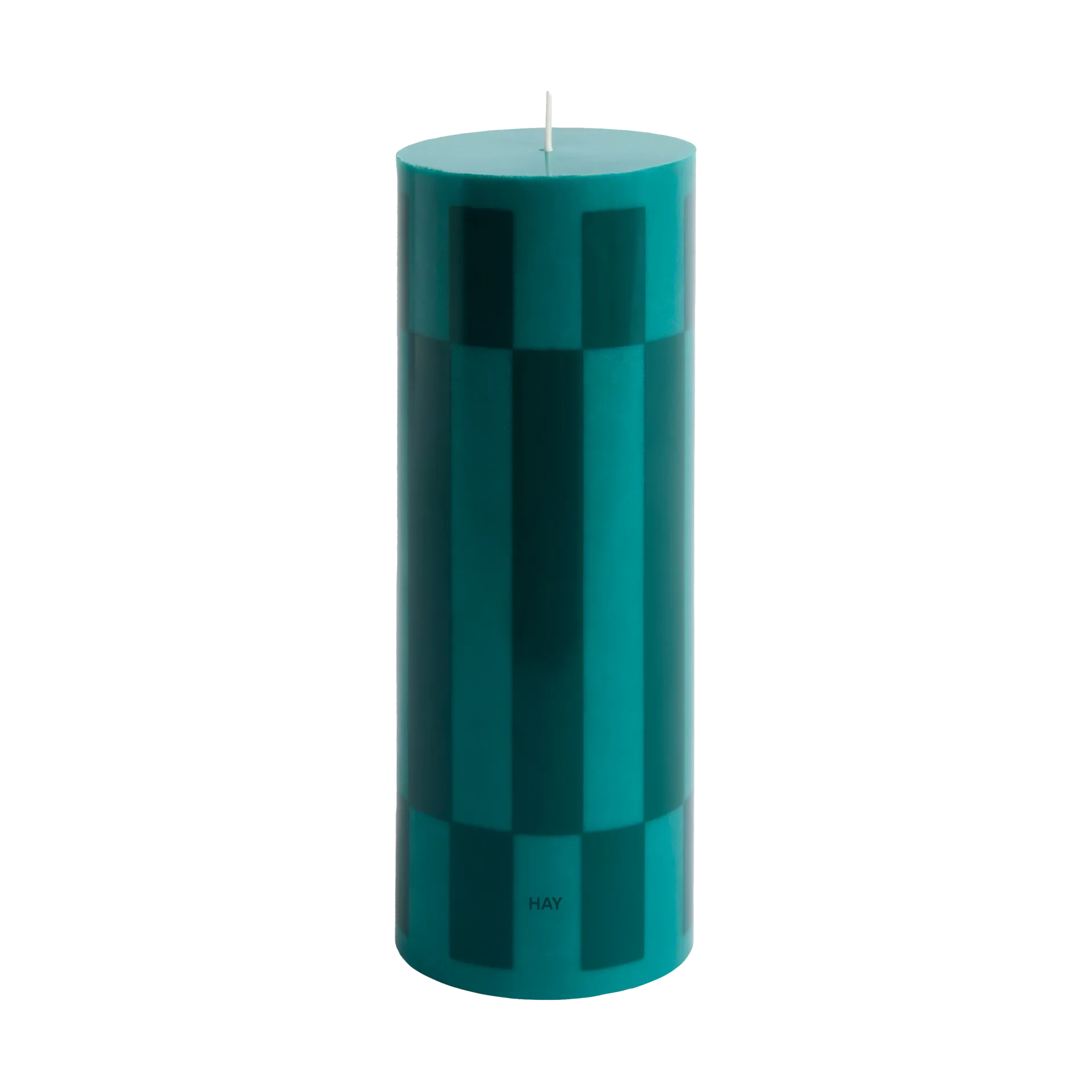 Column Candle block candle large 25 cm, Green-dark green HAY