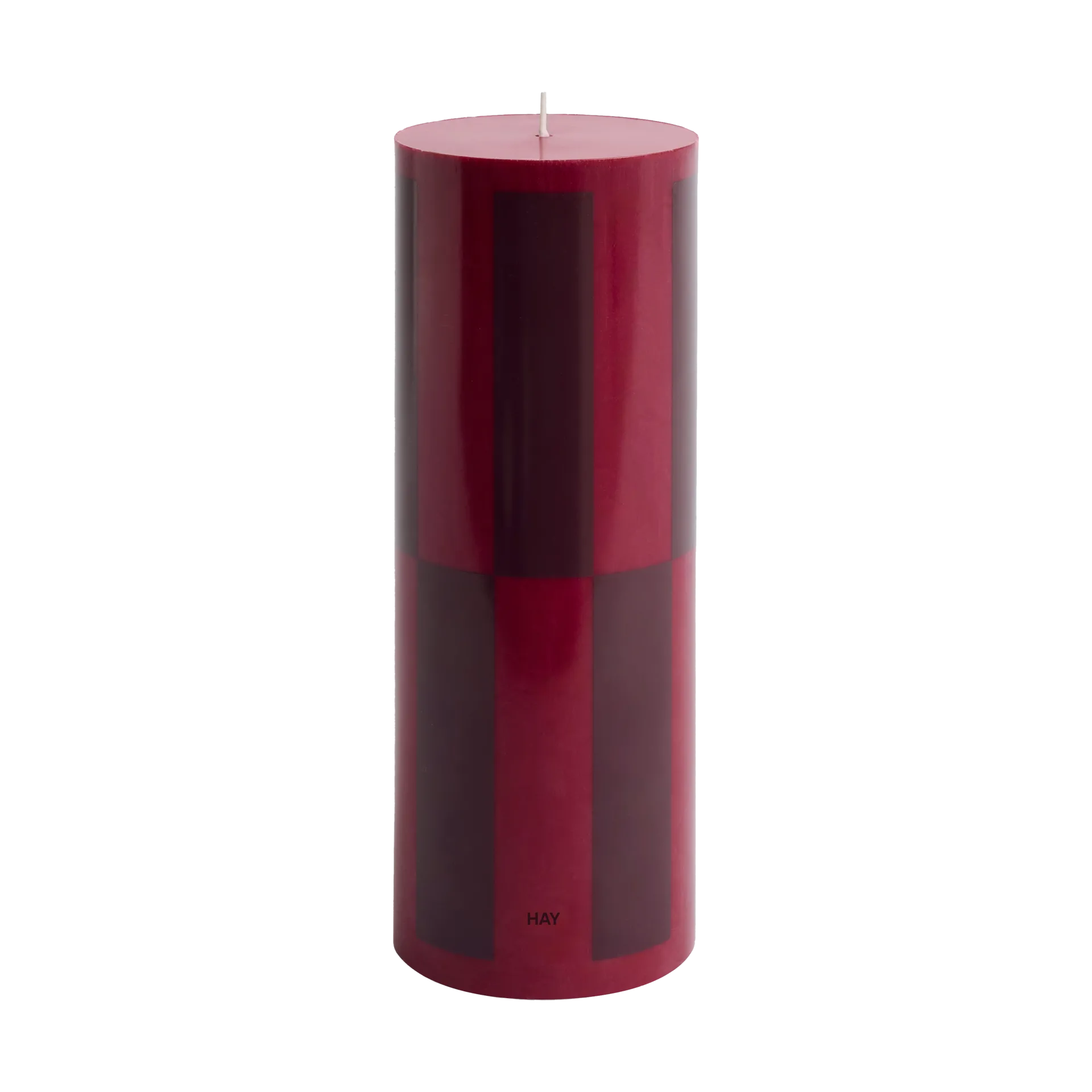 Column Candle block candle large 25 cm, Wine-bordeaux large check HAY