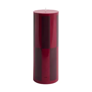 Column Candle block candle large 25 cm - Wine-bordeaux large check - HAY