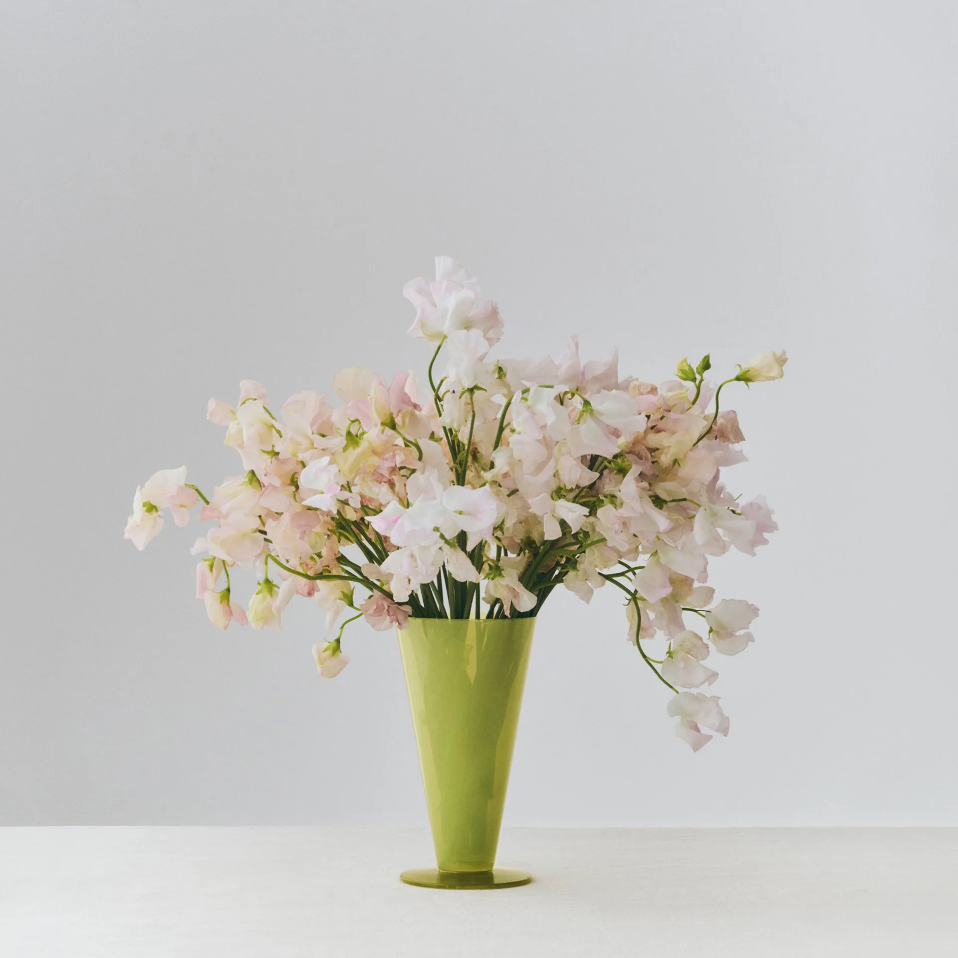 Conical vase, Light green-dark lime, small HAY