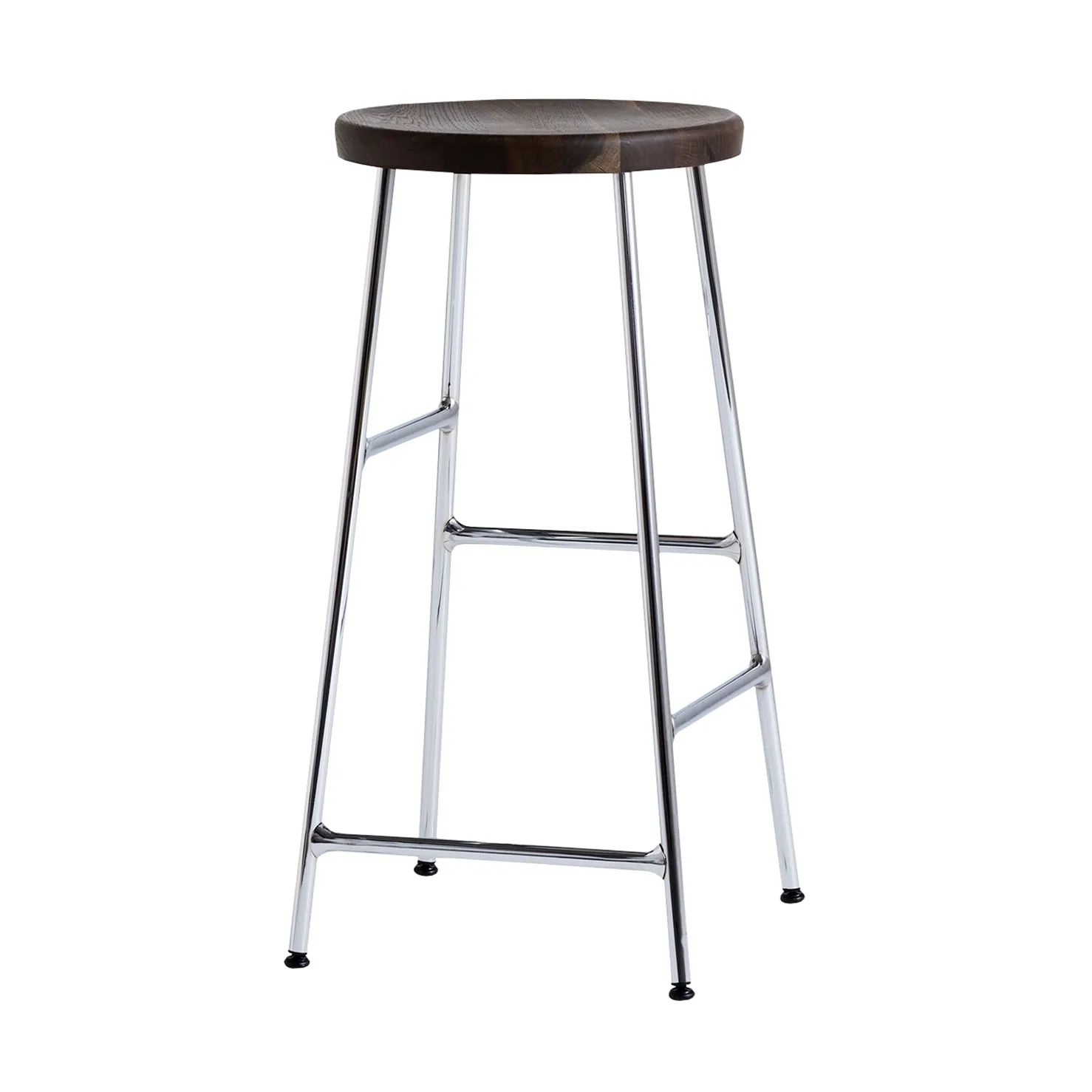 Cornet bar stool 65 cm, Smoked oiled oak-chrome HAY